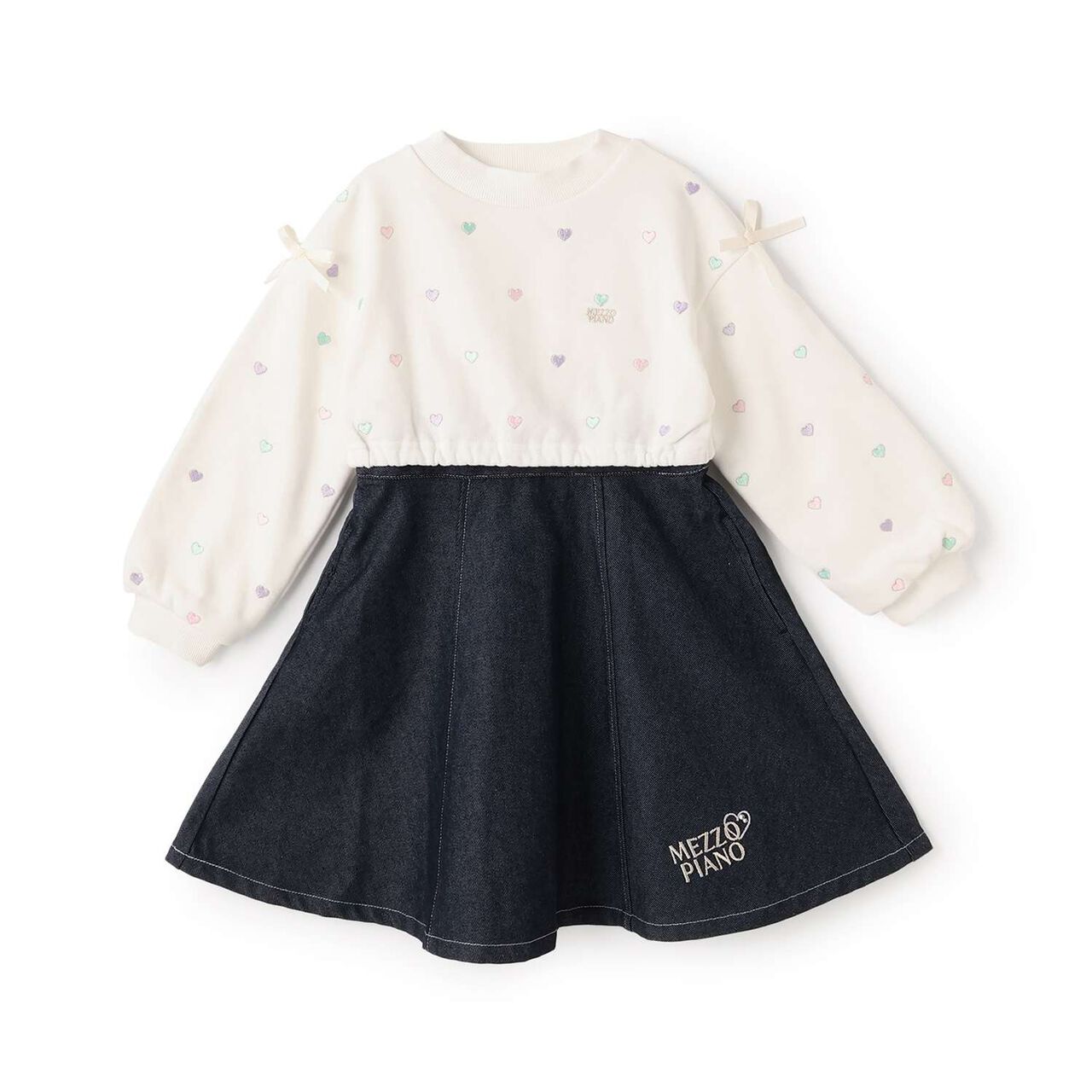 [Restock] Petit Heart Embroidery Docking Dress,Off white, large image number 0