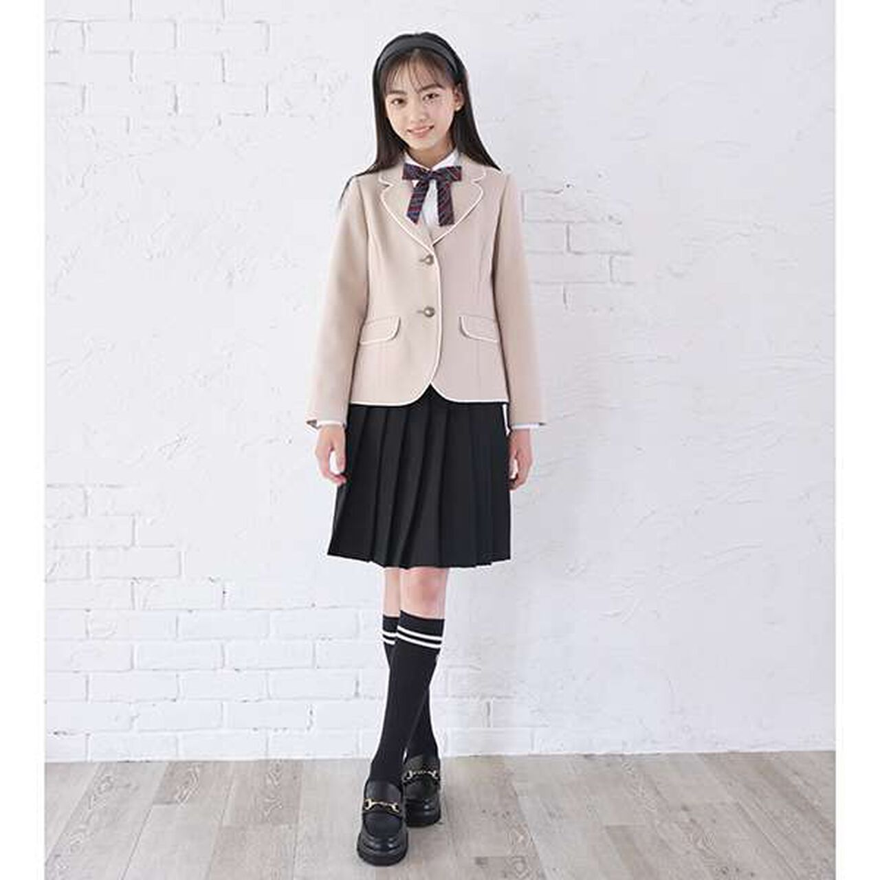 Wool Saxy Pleated Skirt,Black, large image number 0