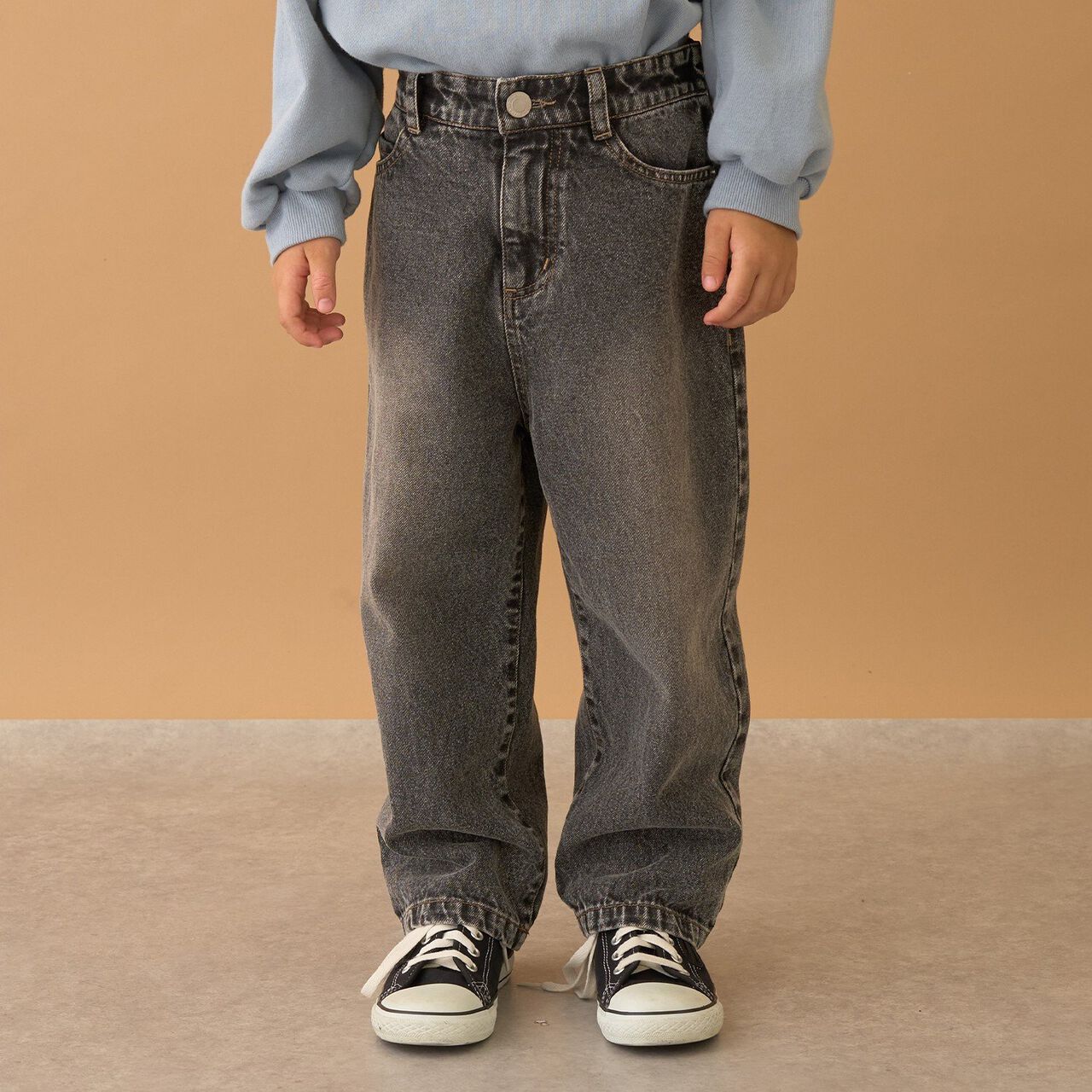 [LOVE DENIM] Loose Straight Pants,Black, large image number 0