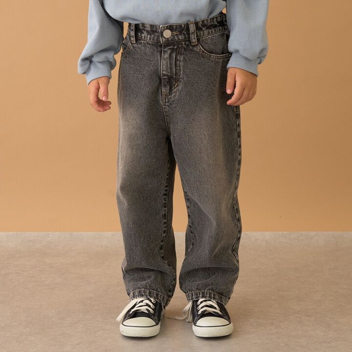 [LOVE DENIM] Loose Straight Pants,Black, medium image number 0