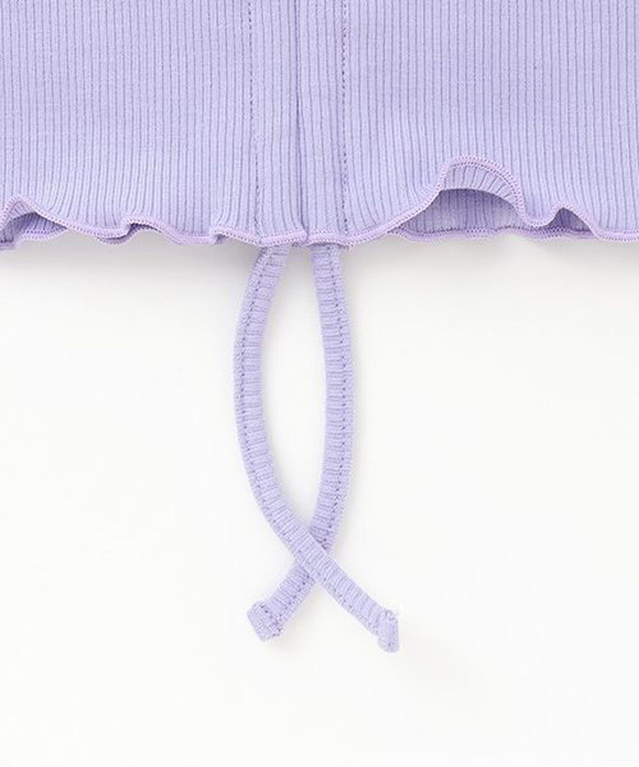 Front Shirred Short-Sleeve Ribbed Top,Lavender, large image number 10