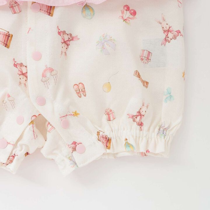 TOYS GIRLS Short-Sleeve Romper [Made in Japan],Pink, medium image number 5