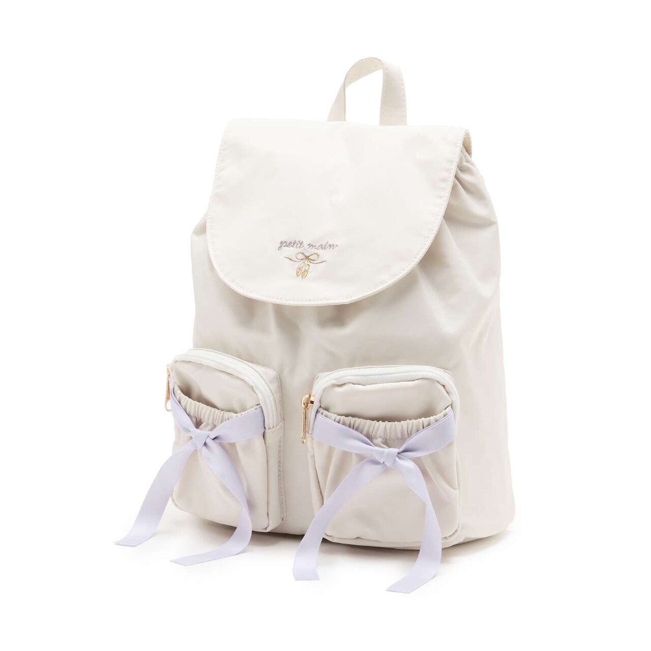 Pocket Ribbon Backpack,Ivory, large image number 4