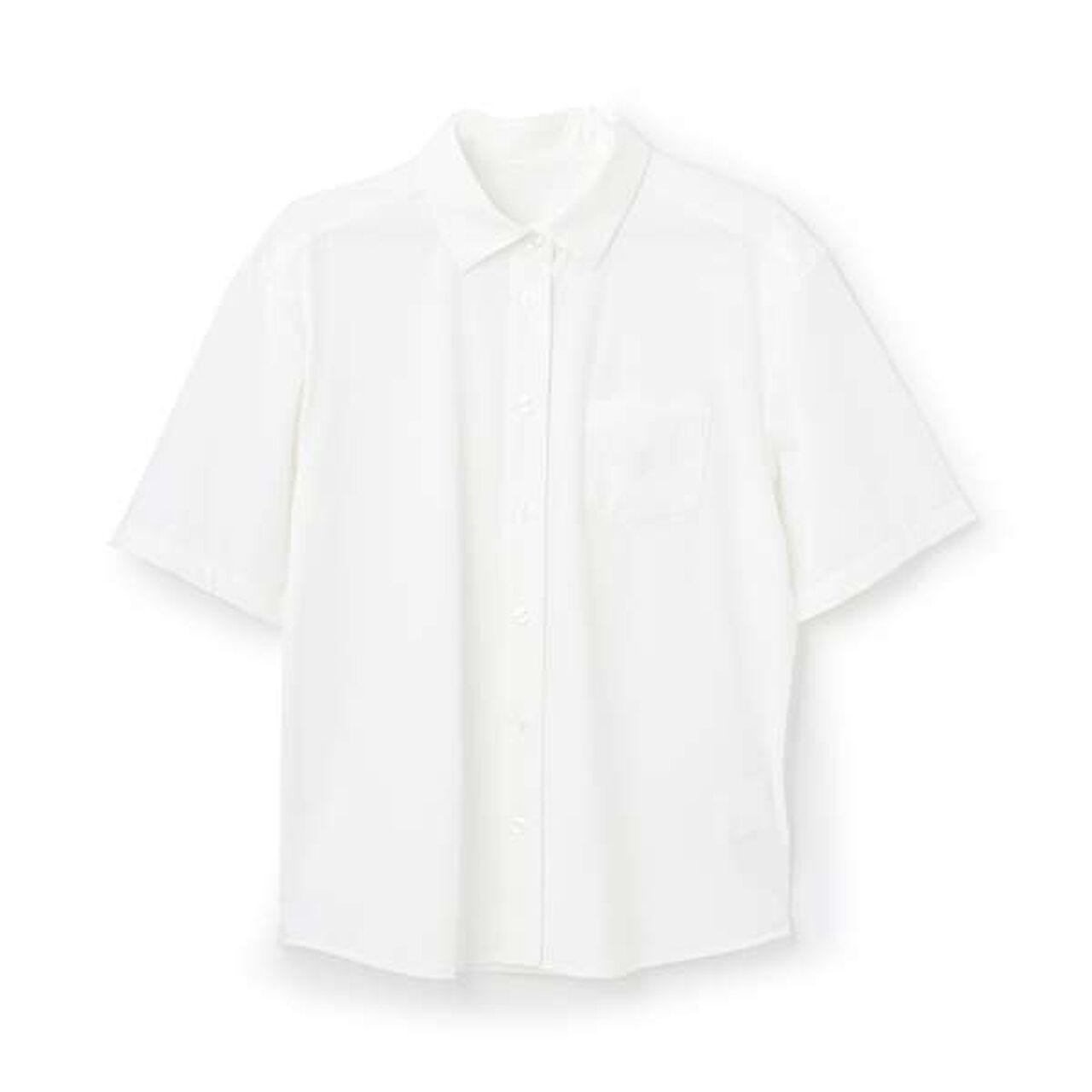 * [UV Protection] Point Collar Cut Shirt,White, large image number 0
