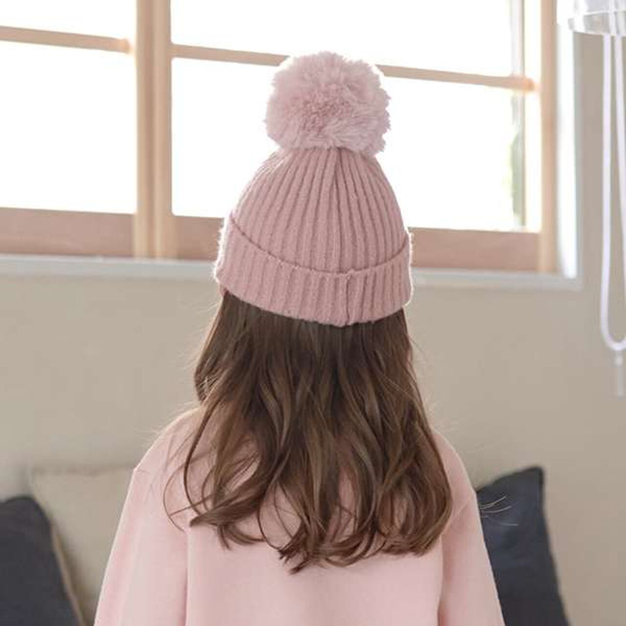 Big Pom Pom Knit Hat,Mustard, large image number 13