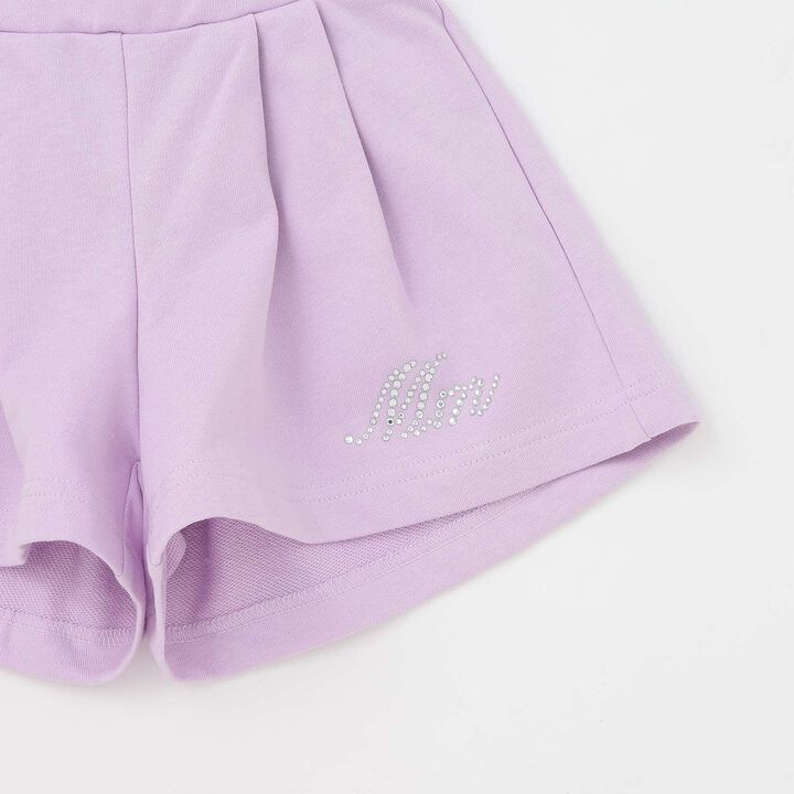 Rhinestone Logo One-Shoulder T-Shirt Outfit Set,Lavender, medium image number 20