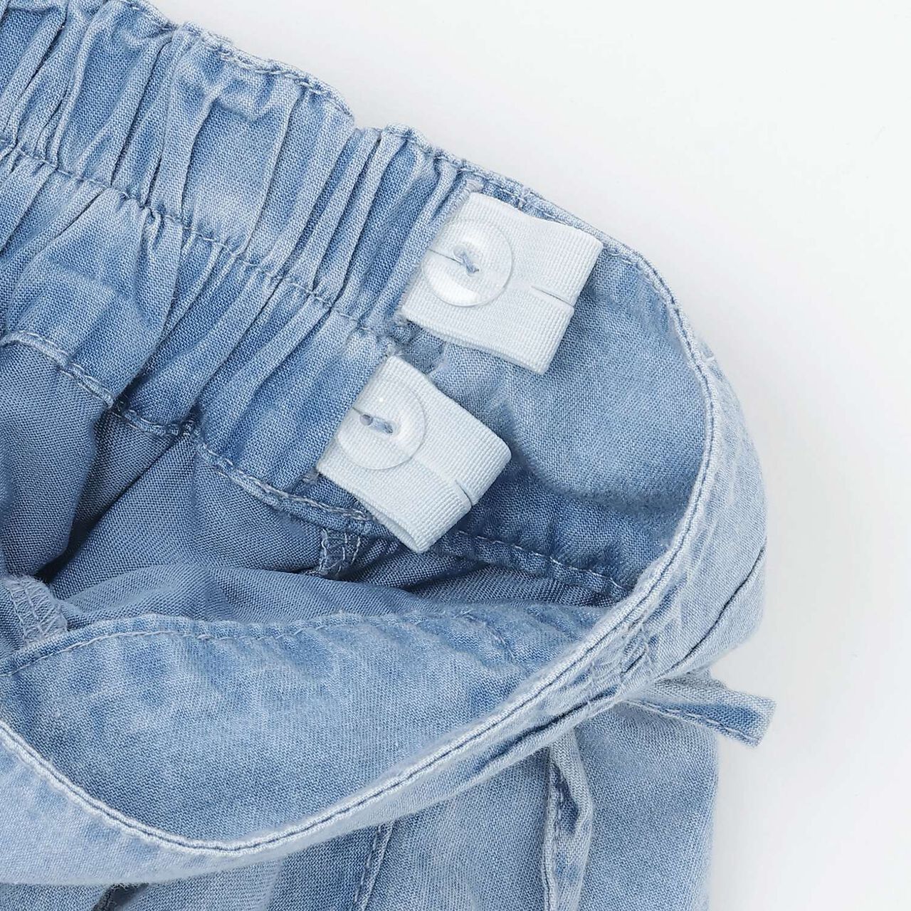 Assorted Material Irregular Hem Skirt with Shorts,Light blue, large image number 3