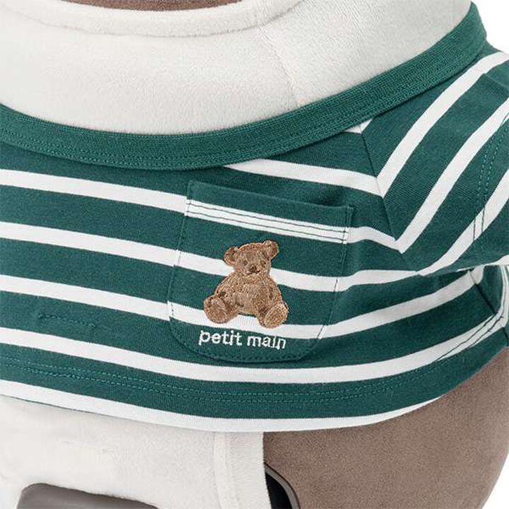 petit main × LOVOT Pocket Stripe T-Shirt,Navy, medium image number 3