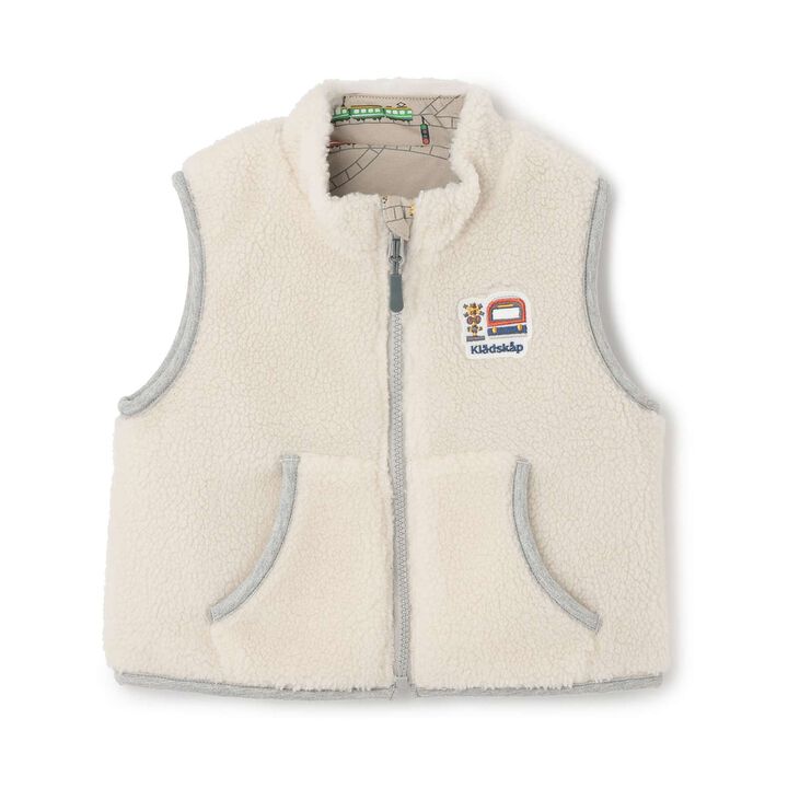 Train Reversible Boa Vest,Off white, medium image number 4