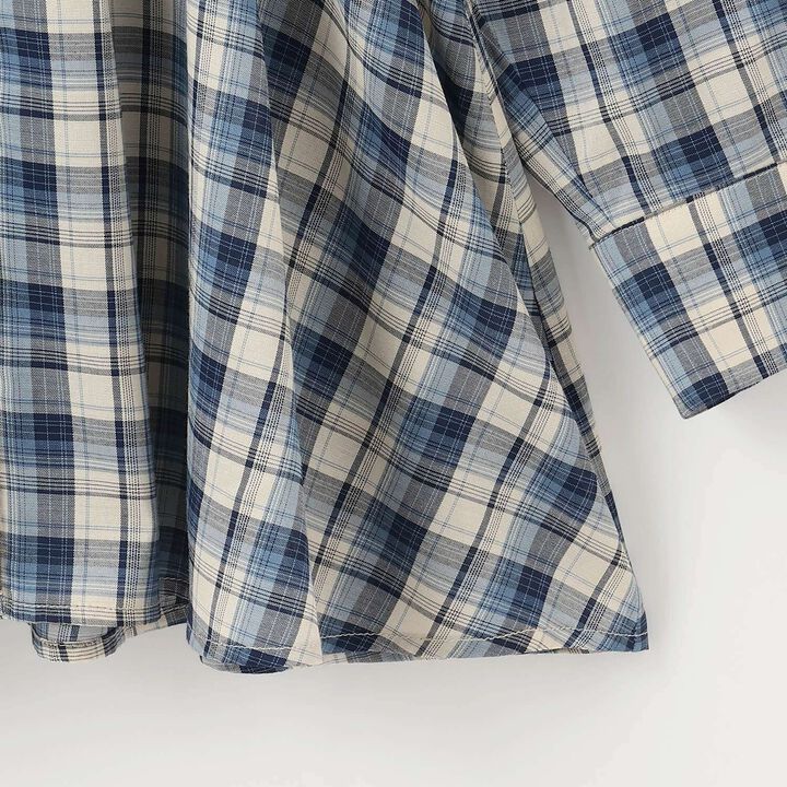 Front Peplum Checkered Shirt,Black, medium image number 5