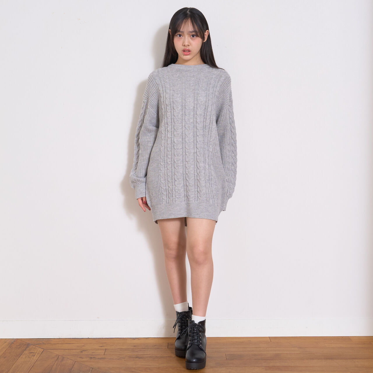 Lame Knit Loose One-Piece Dress