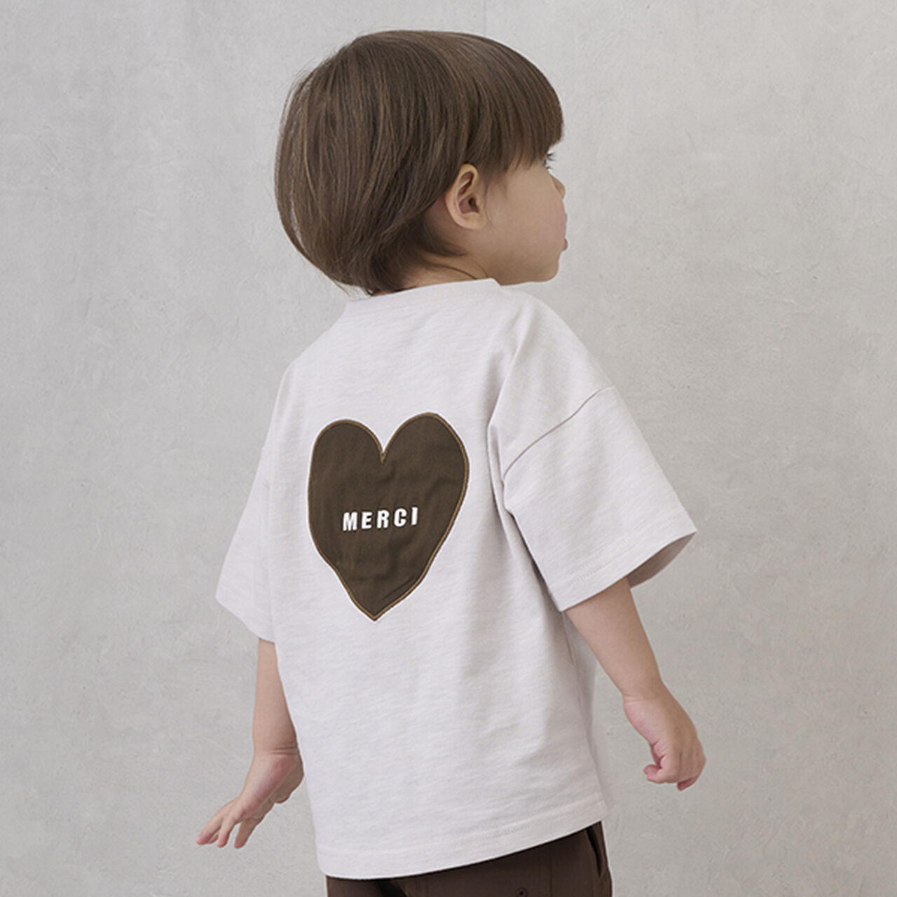 Anti-Stain Short Sleeve T-Shirt with Heart Design on Back,Light pink, large image number 23