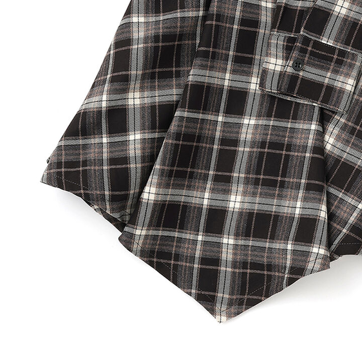 Knot Shirt Style Skirt with Shorts,Black, medium image number 6