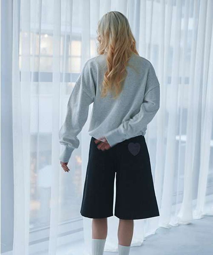 Denim Wide Half Pants,Blue, medium image number 9