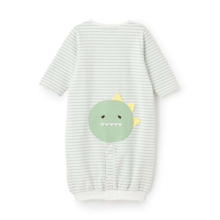 Animal Stripe Long-Sleeve 2-Way All-in-One,Mustard, medium image number 9