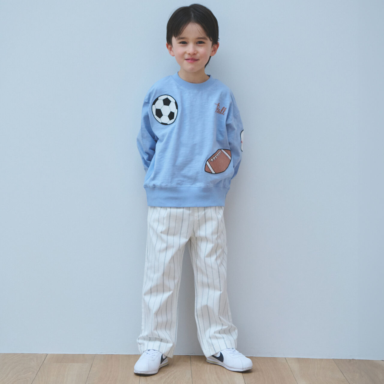 Stripe Waist Tuck Easy Pants,Pearl white, large image number 4