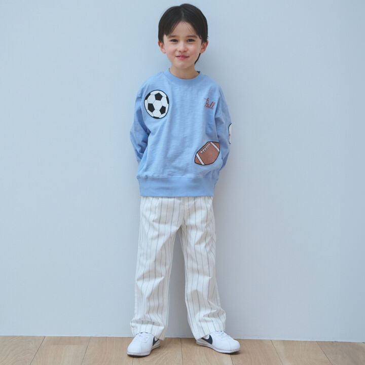 Stripe Waist Tuck Easy Pants,Pearl white, medium image number 4