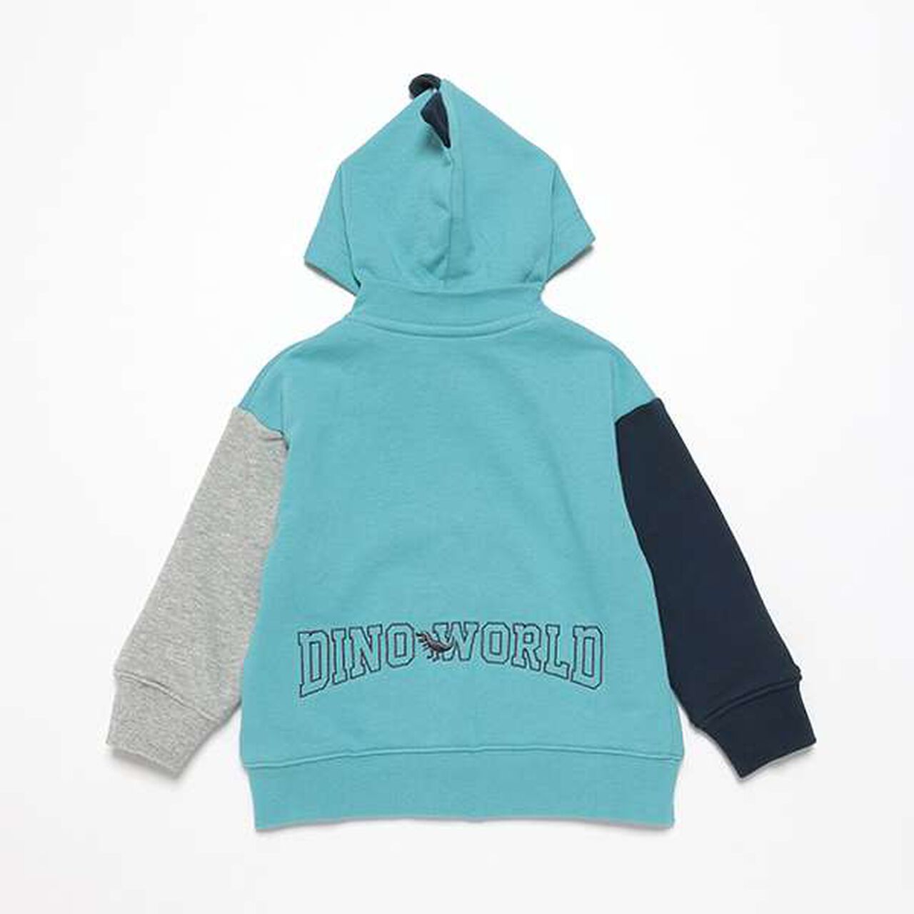 Dinosaur Color Block Zip-Up Parka,Blue, large image number 1