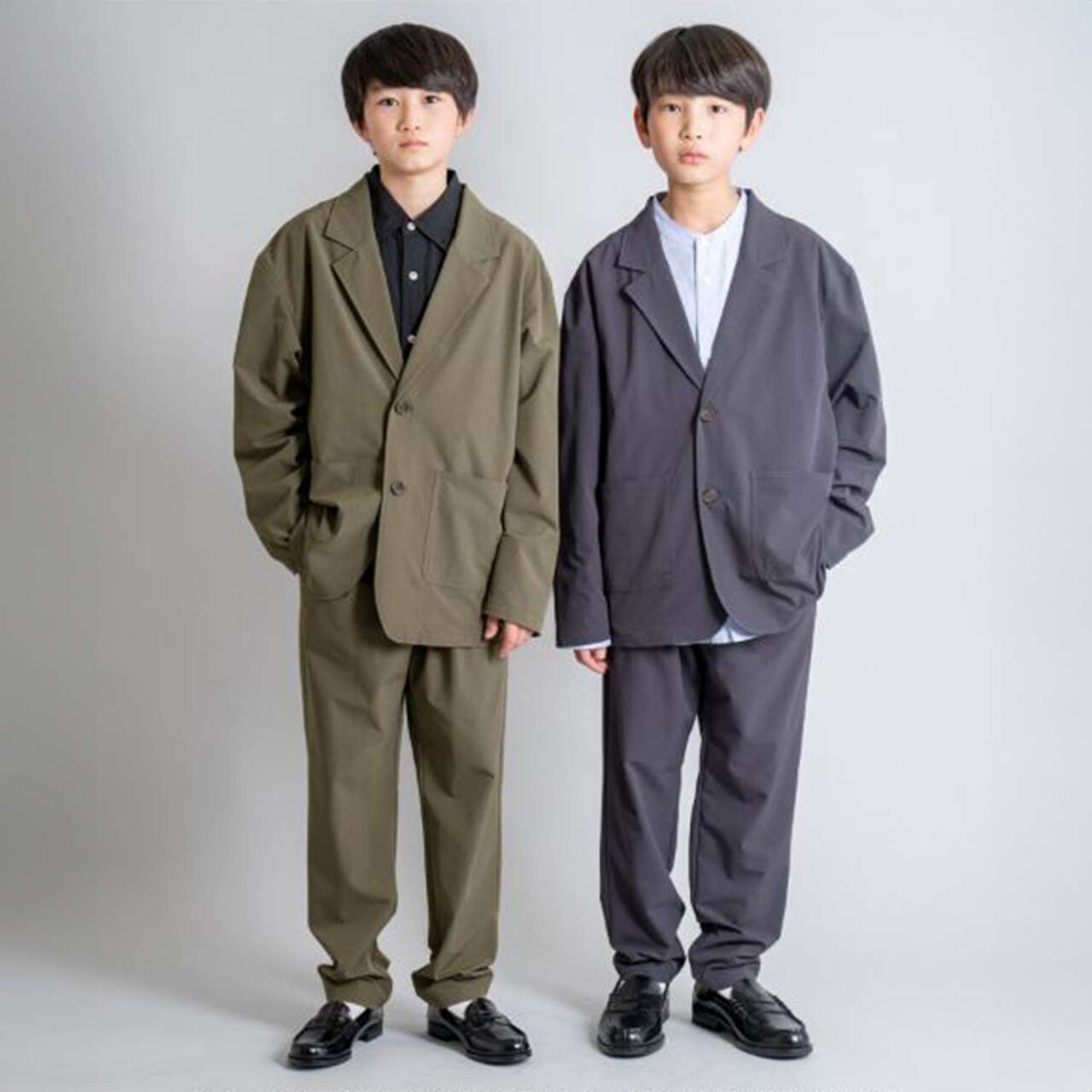 Nylon Stretch Tailored Jacket [Set Up Compatible],Charcoal gray, large image number 9