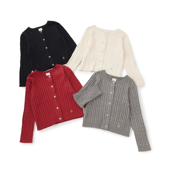 Cable Knit Cardigan,Ivory, medium image number 13