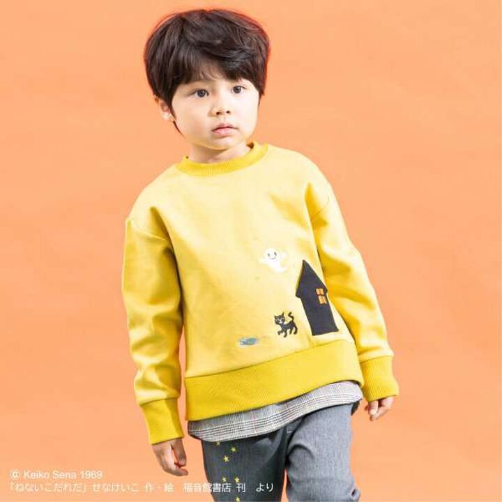 [The Sleepless Child] Check Hem Sweatshirt,Mustard, medium image number 0