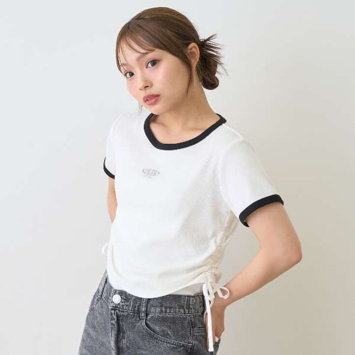 Cool Sensation Drawstring Ribbed T-Shirt,Green, medium image number 1