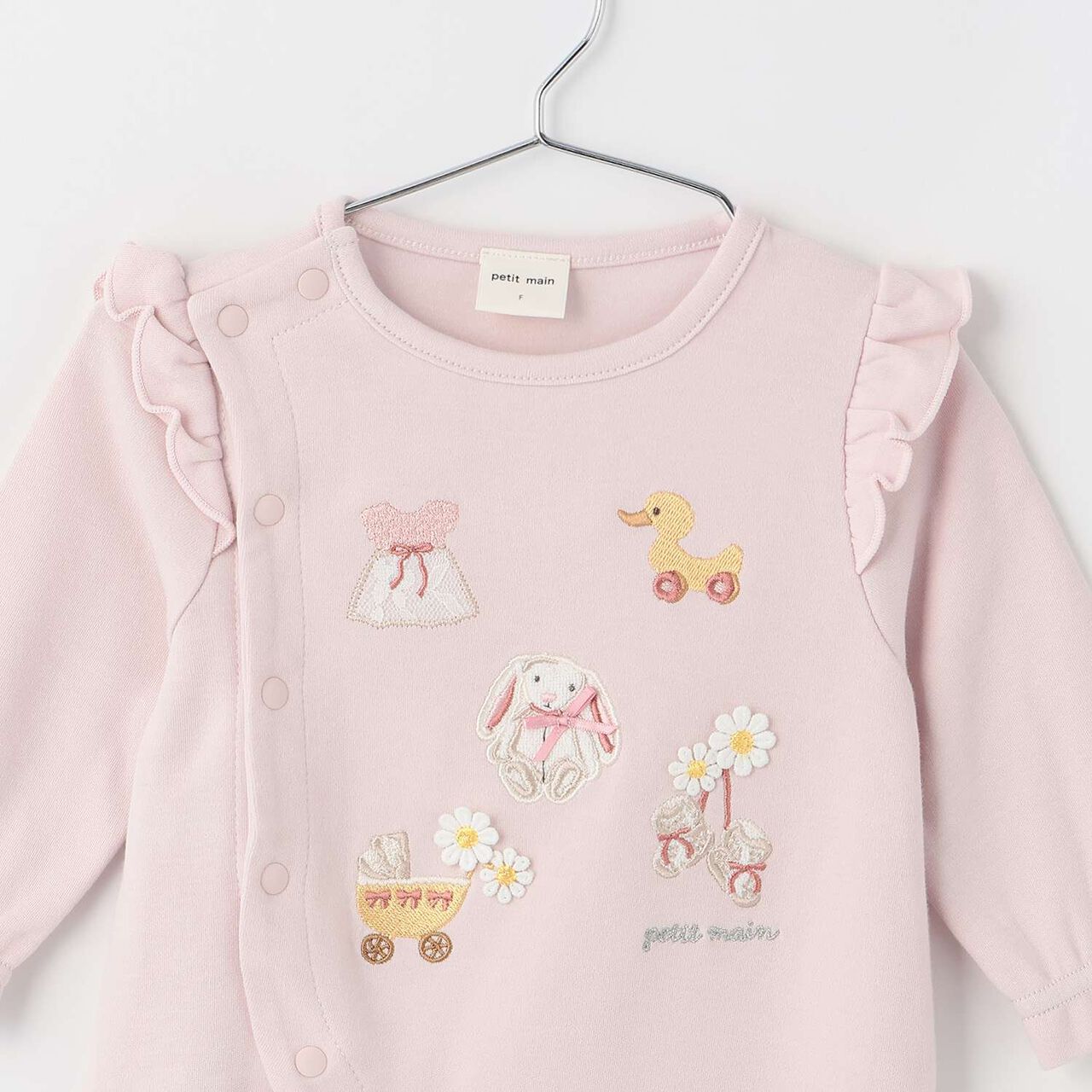 [Organic] Appliqu&eacute; 2WAY Romper,Light beige, large image number 3