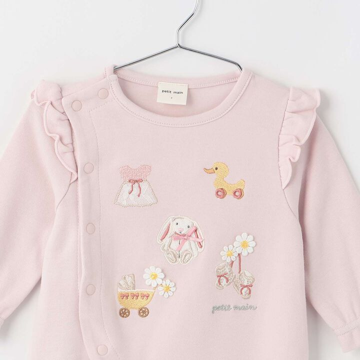 [Organic] Appliqu&eacute; 2WAY Romper,Light beige, medium image number 3