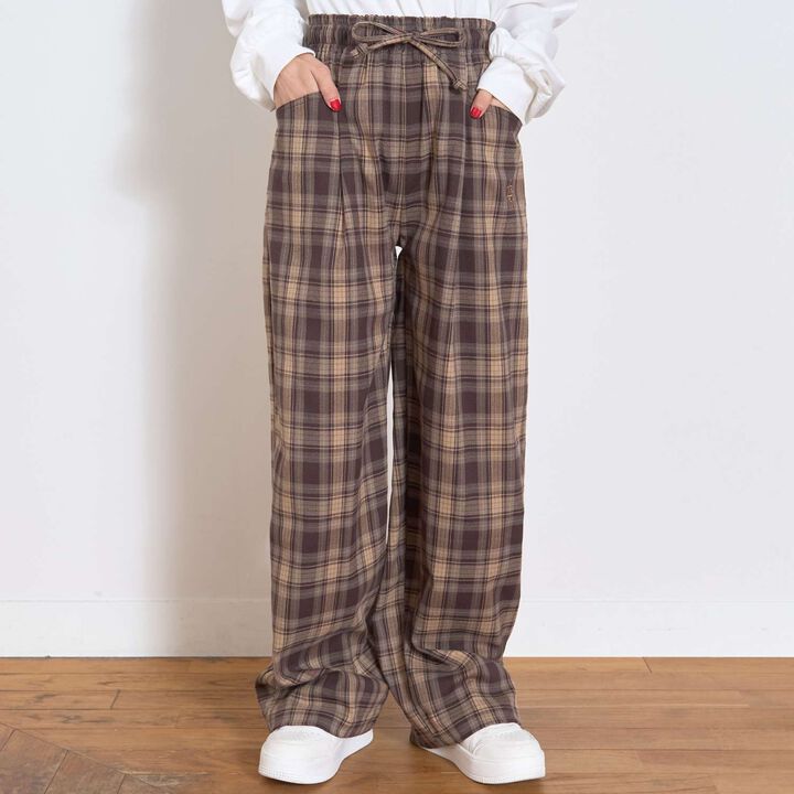 Easy Checkered Pull-On Pants for Summer,, medium