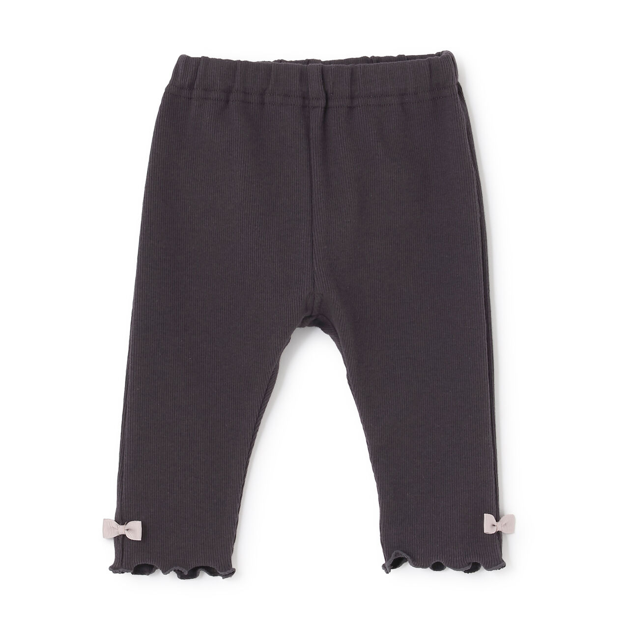 [GOOD PRICE] Hem Ribbon Leggings,Charcoal gray, large image number 0