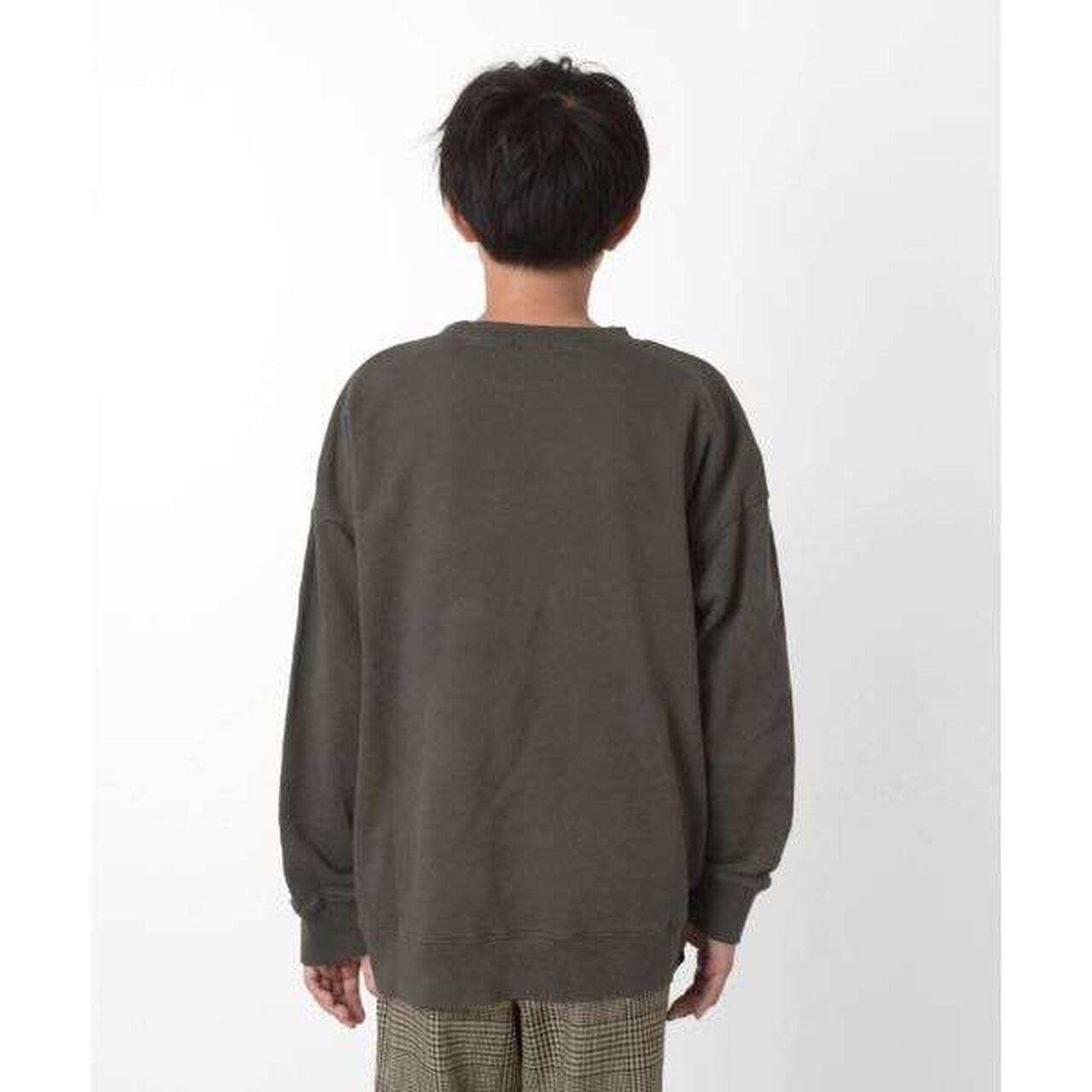 Fleece Pigment Big Sweatshirt,Deep red, large image number 4