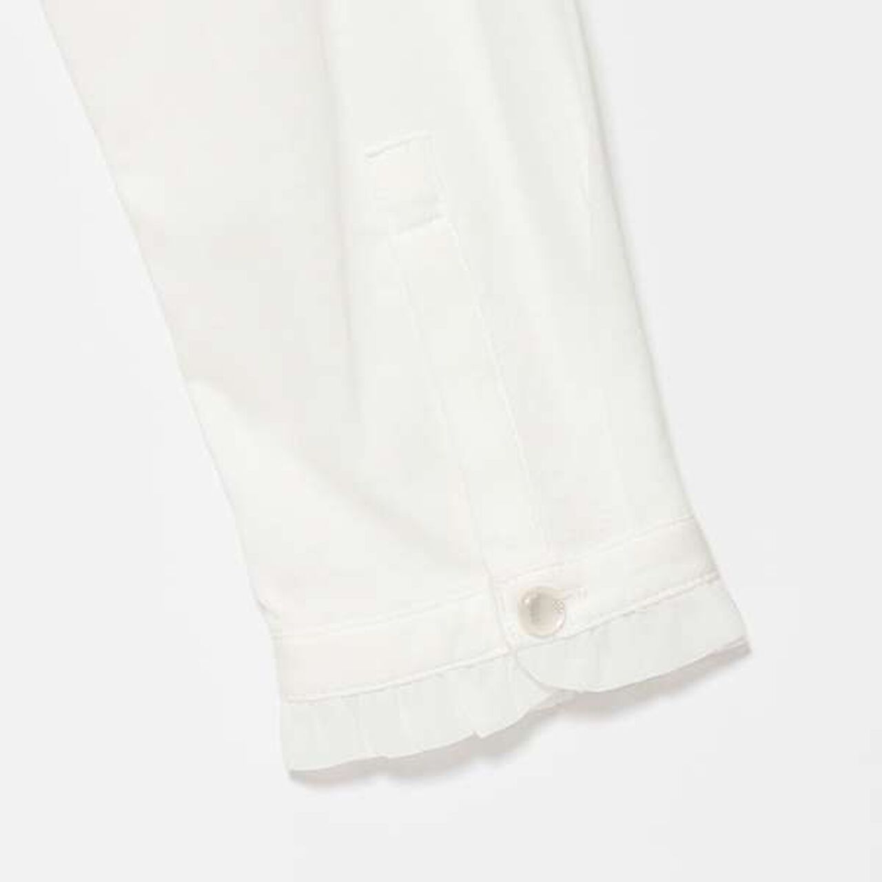 Frilled Collar Cut Blouse,Off white, large image number 6