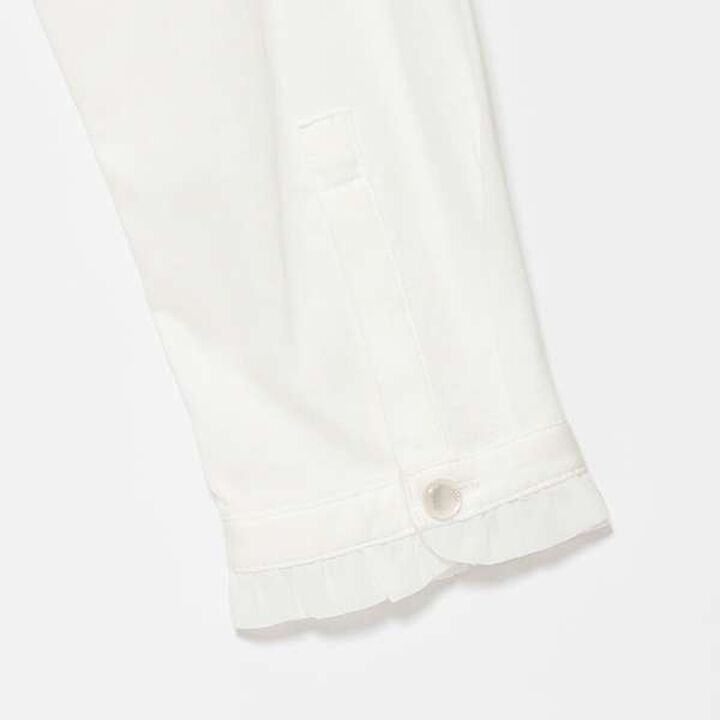 Frilled Collar Cut Blouse,Off white, medium image number 6