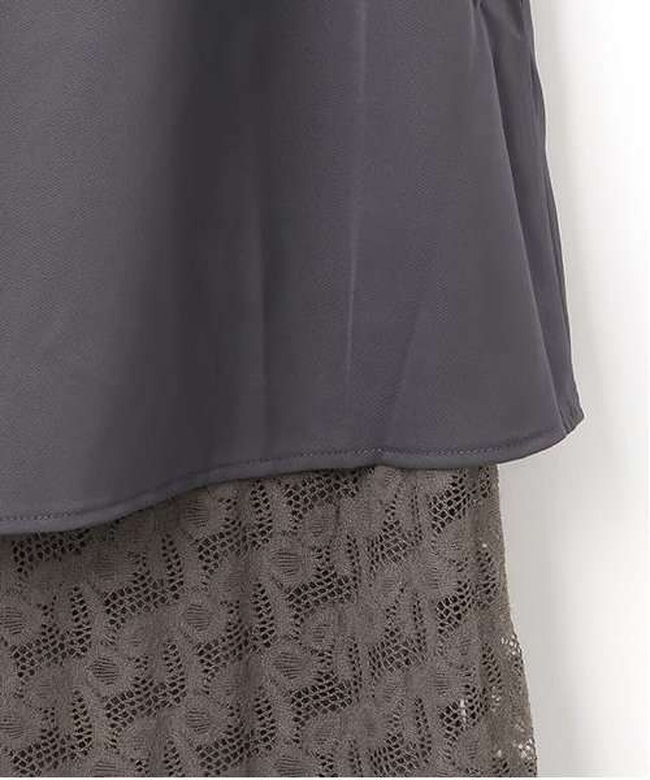 Reversible Lace Skirt,Charcoal gray, large image number 5