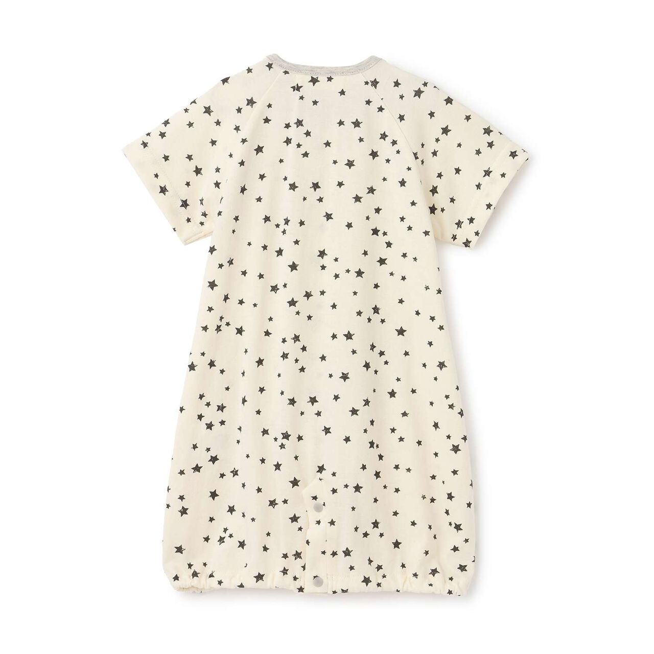 Organic Star Short-Sleeve 2WAY Romper [Made in Japan],Pearl white, large image number 1