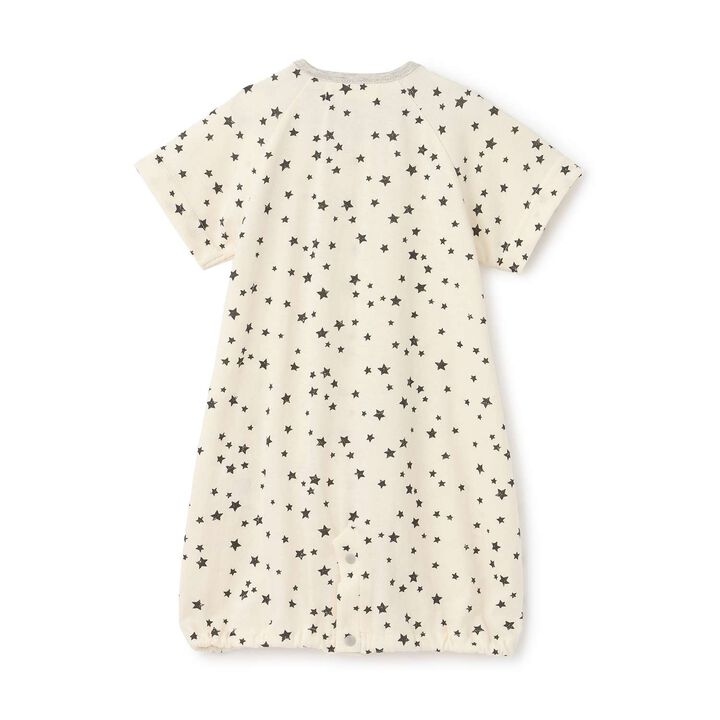 Organic Star Short-Sleeve 2WAY Romper [Made in Japan],Pearl white, medium image number 1