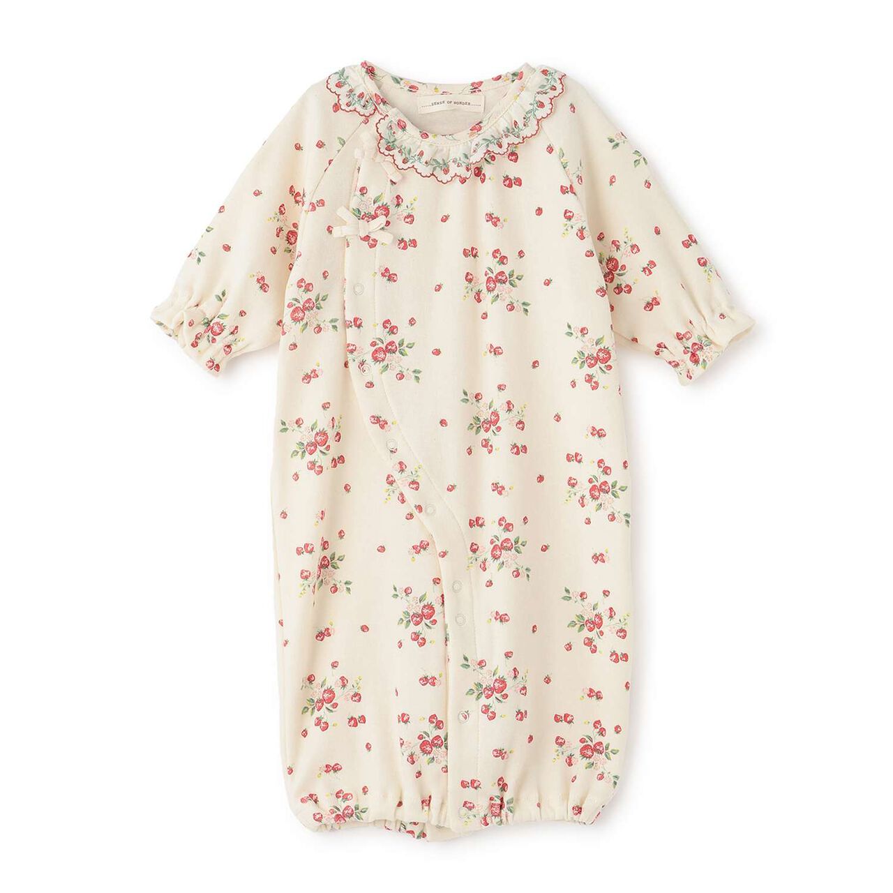 Wild Strawberry 2WAY Romper [Organic] [Made in Japan],Pearl white, large image number 0