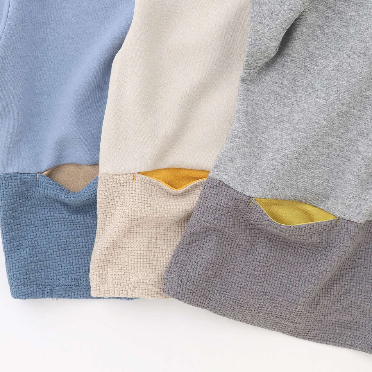 Mixed-Material Sweatshirt,Gray, large image number 6