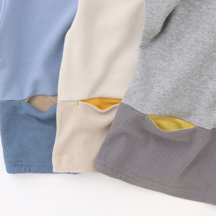 Mixed-Material Sweatshirt,Gray, medium image number 6