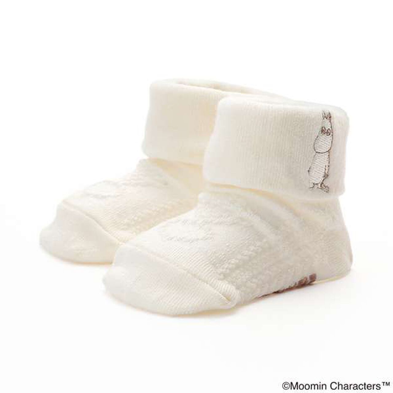 [MOOMIN] Moomin Cable Knit Cup Socks,Off white, large image number 0