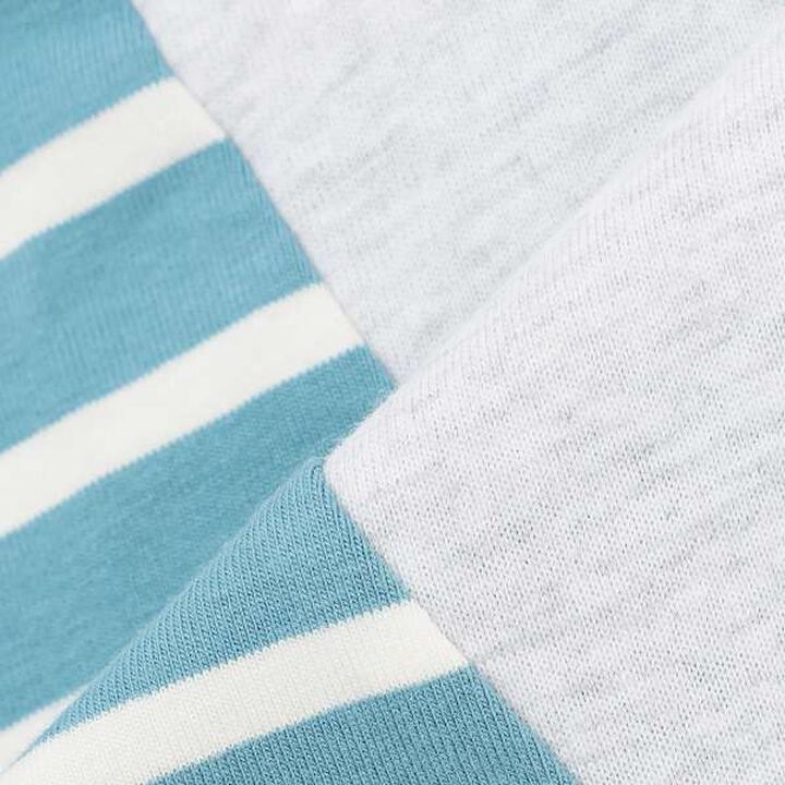 Robot Pocket Stripe Pattern Short Sleeve T-Shirt,Smoke white, medium image number 9