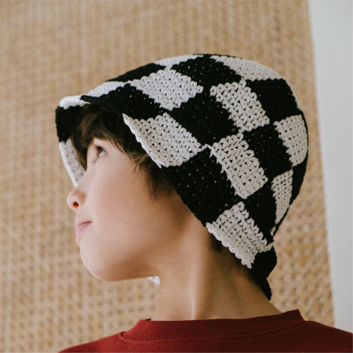 Black Crochet Knit Bucket Hat,Multi color, medium image number 2