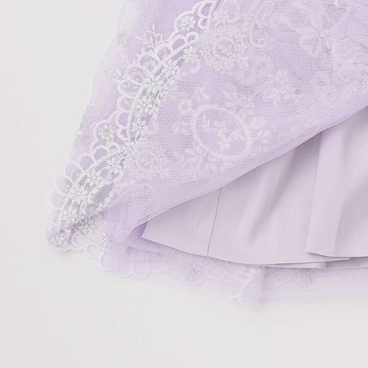 Tweed & Tulle Lace Embroidered Docking Dress,Lavender, medium image number 8