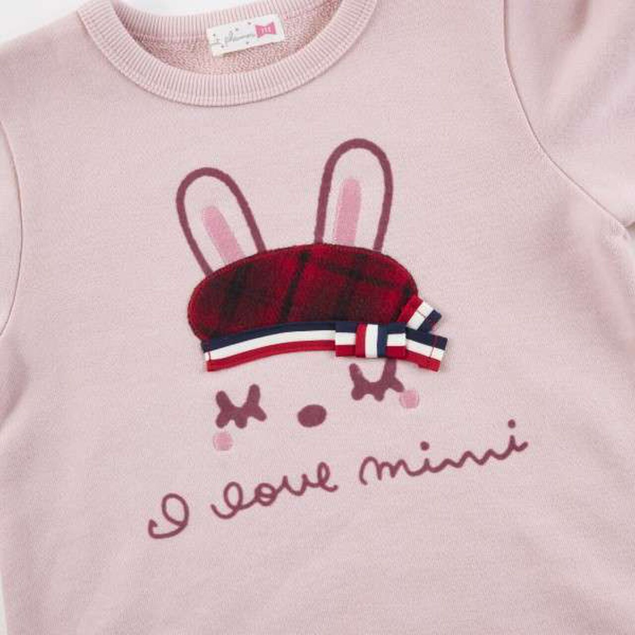 KP Beret Hat Mimi Appliqué Sweatshirt (80-150),Black, large image number 1