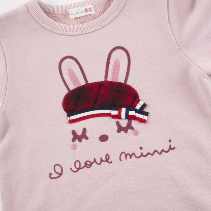 KP Beret Hat Mimi Appliqué Sweatshirt (80-150),Black, medium image number 1