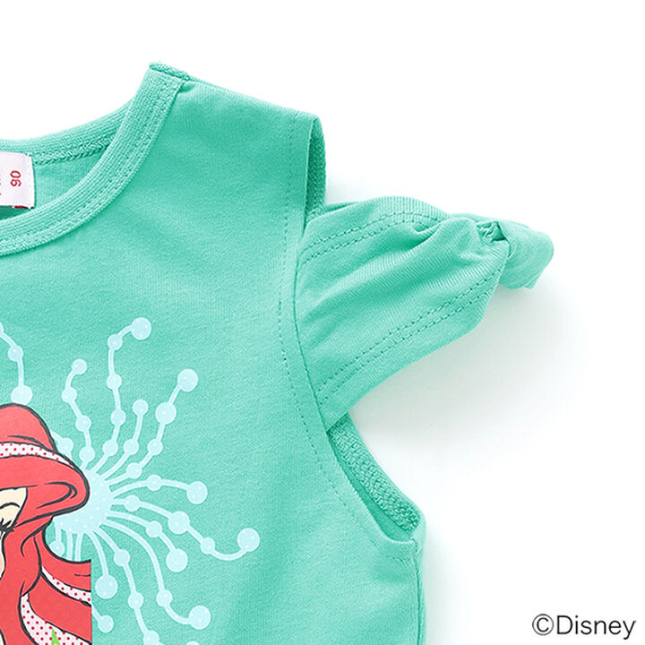 [Stain-resistant and Water-repellent] Disney Princess Off-Shoulder T-Shirt with Ribbon Sleeves,Green, medium image number 5