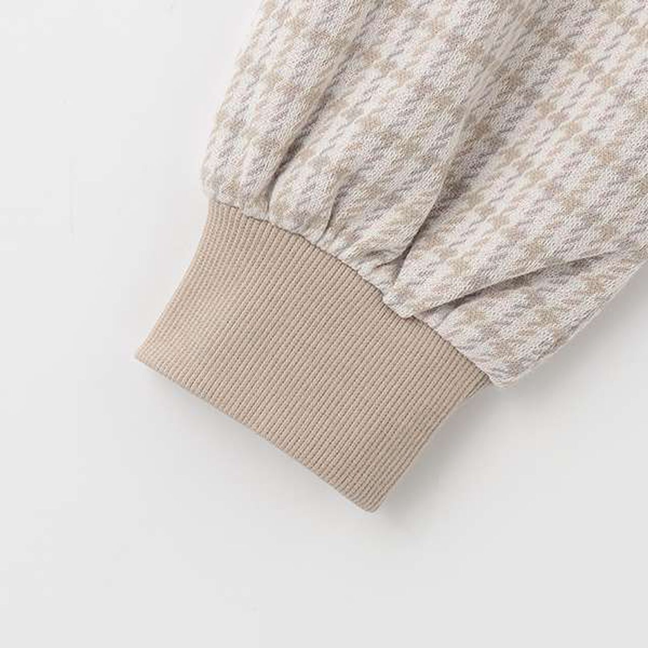 Houndstooth Layered Sweatshirt,Beige, large image number 5