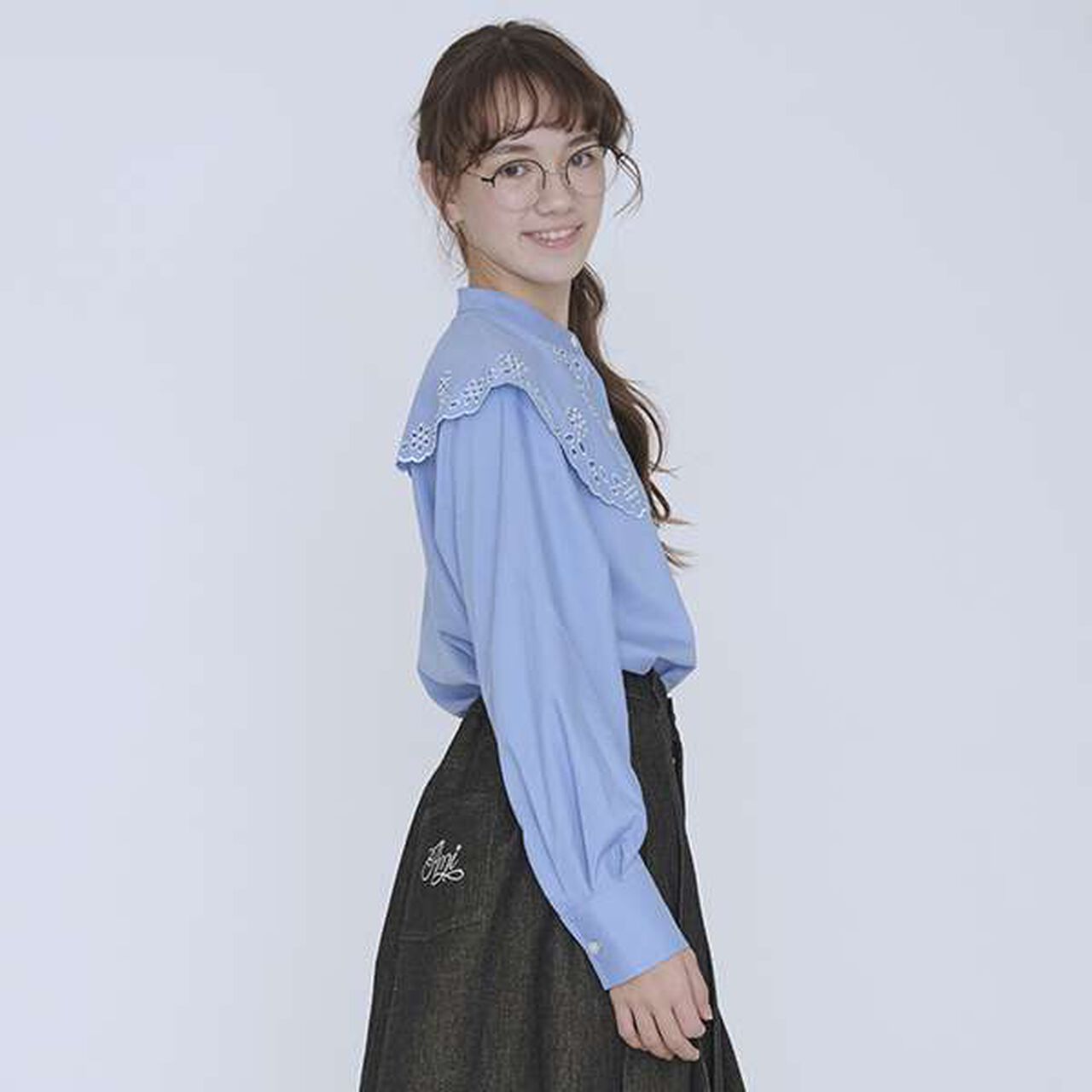 [AMI] Cutwork Stitch Big Collar Blouse,Off white, large image number 13