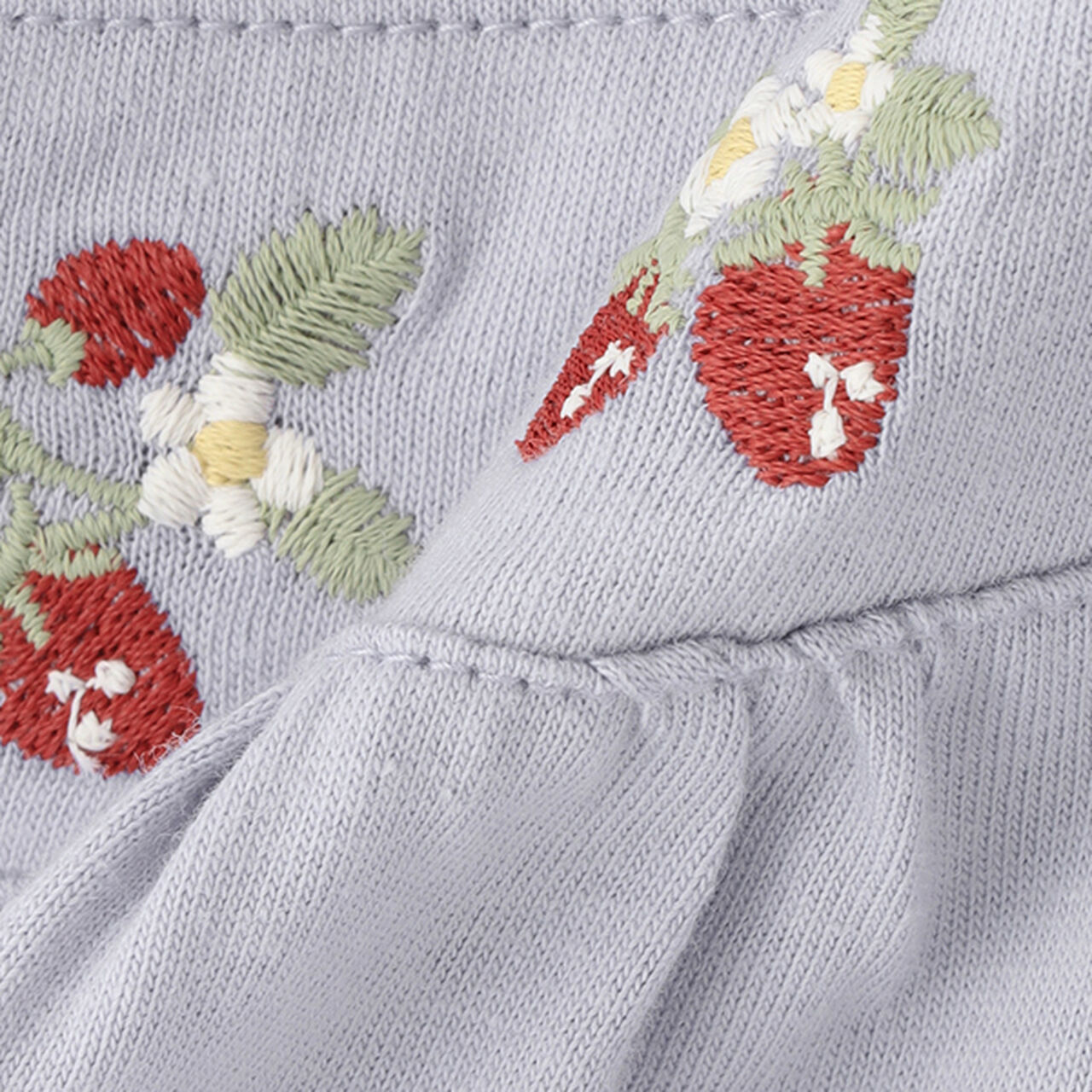 Strawberry Embroidery Long-Sleeve T-Shirt,Off white, large image number 6