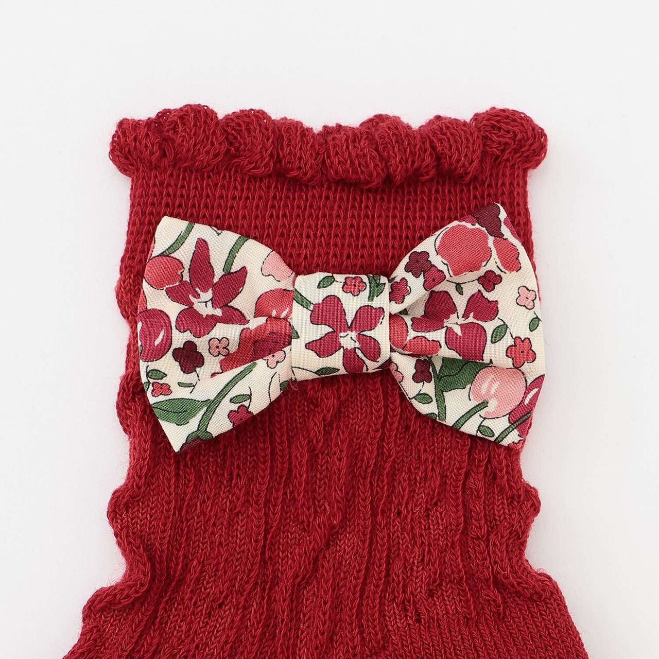 Liberty Ribbon Crew Socks,Red, large image number 1